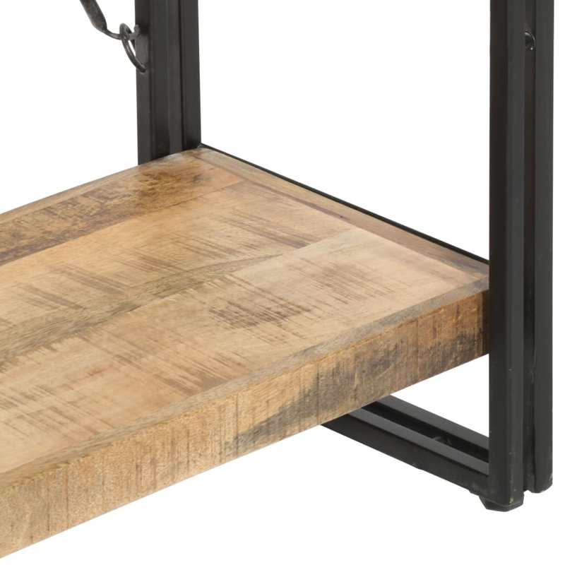 Bibliothèque en bois de manguier massif, Naturel, H 70,87 po x l 35,43 po x P 11,81 po