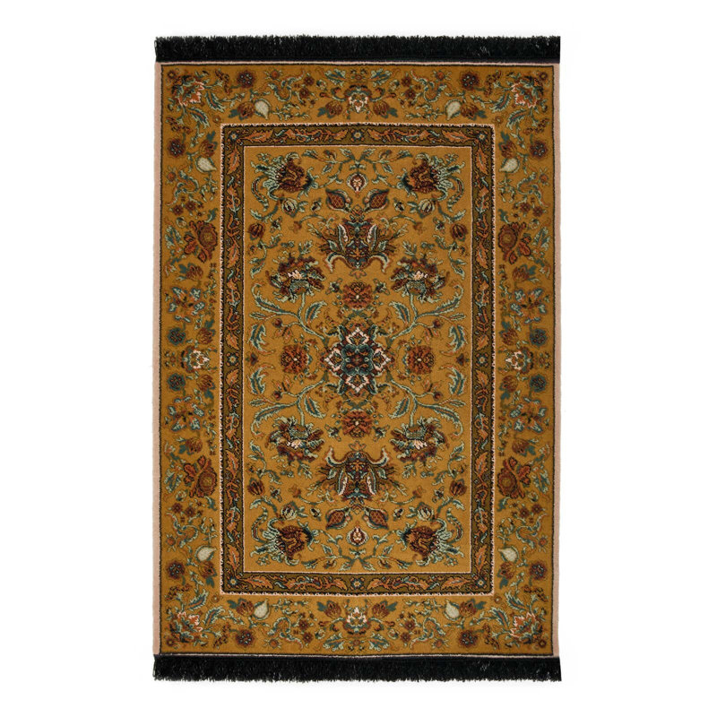 Artemis Oriental Area Rug in Gold/Green/Brown