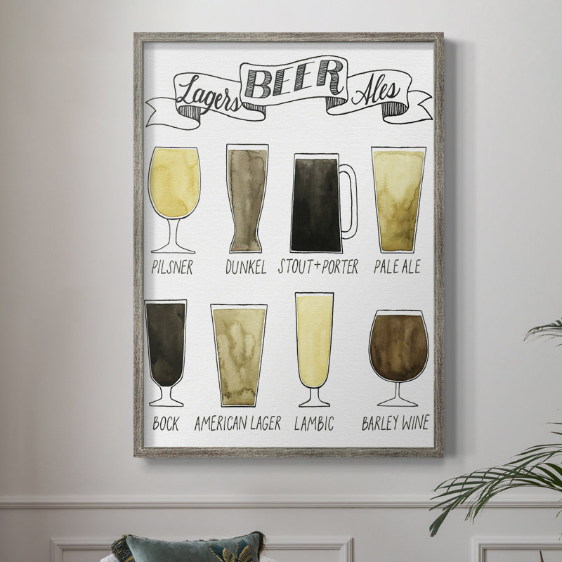 «Beer Information», reproduction encadrée - bois massif, H 21 po x l 17 po