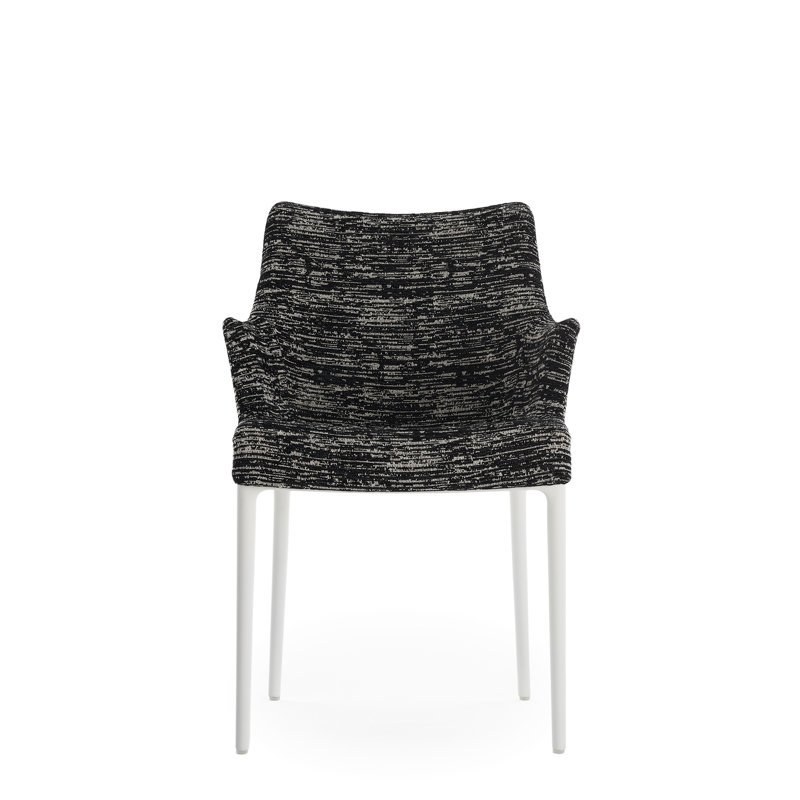 Eleganza Upholstered Dining Chair, Black, White