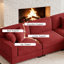 Canapé modulaire rembourré 3 pièces en velours côtelé-500320485-500320484