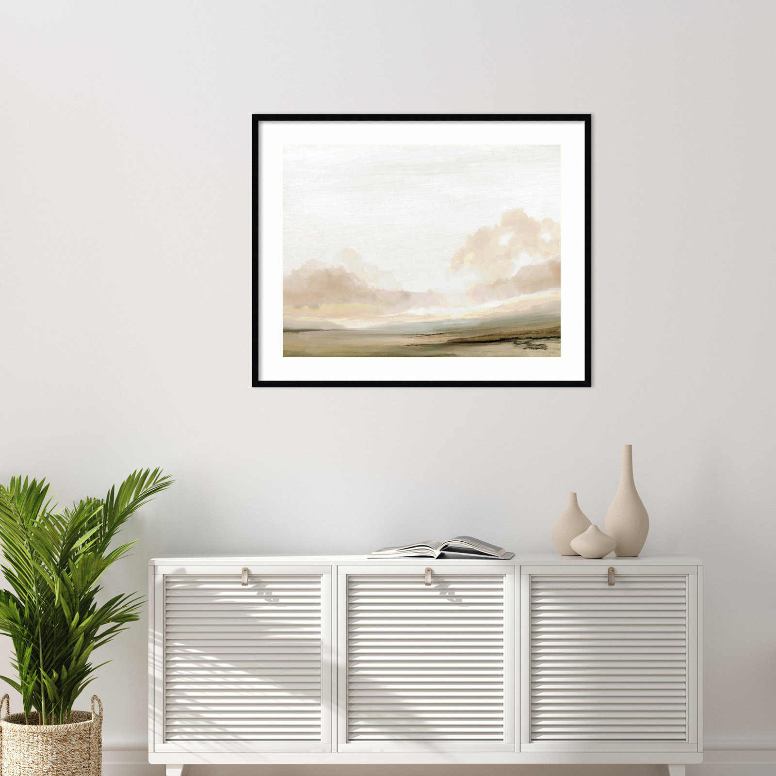 Southern Landscape Print by Dan Hobday, Black, 33" H x 41" W x 1" D