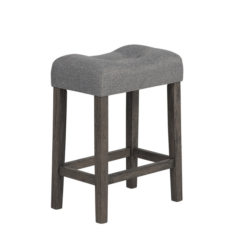 4-Piece Modern Bar Table Set with Built-in Power Outlet Sofa Behind Couch Table & 3 Padded Stools Dark Grey Upholstery Sturdy Metal Frame for Living Room, Dining & Home Office