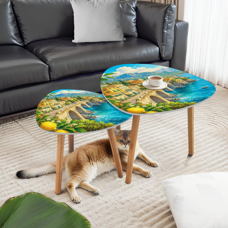 Ensemble de 2 tables basses gigognes Triangle