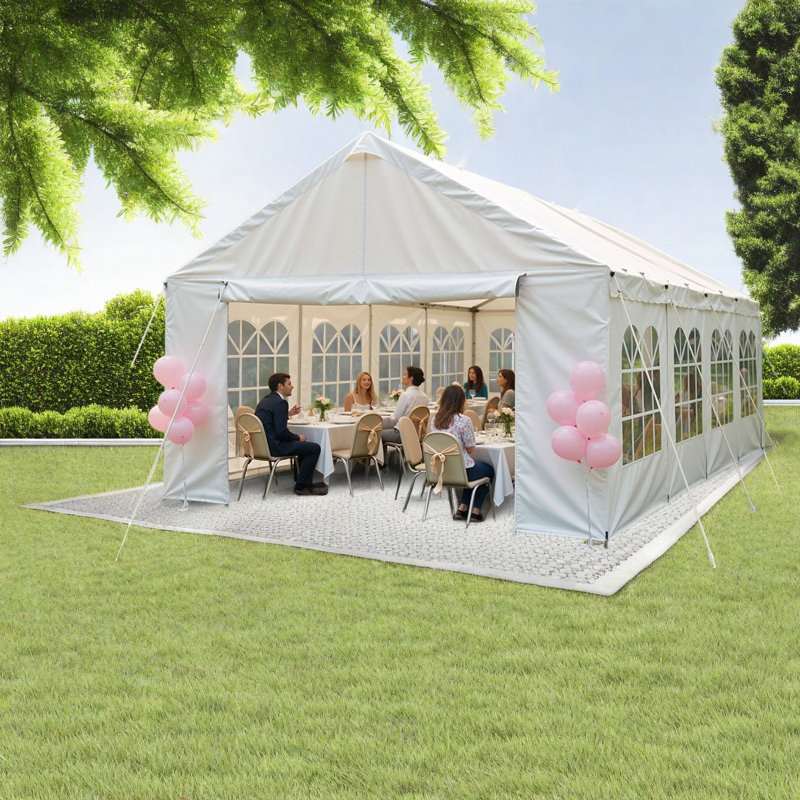 Spacious Gazebos(Must include Frame), Metal Frame Modern Outdoor Events, Silver 2