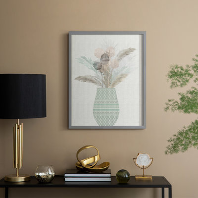 Cattail Arrangement II Framed Print - Solid Wood