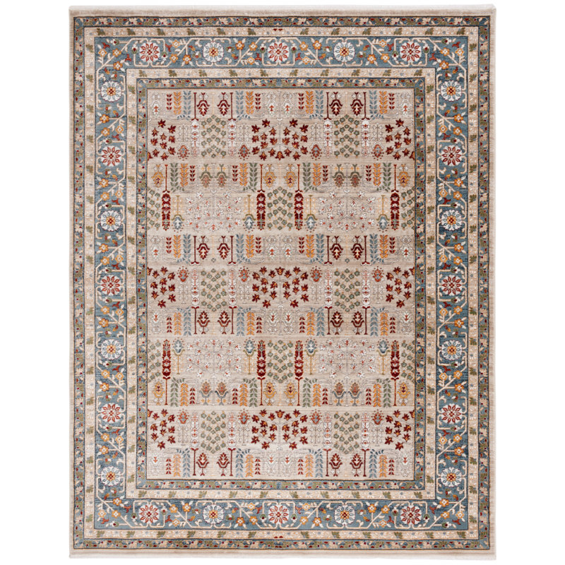 Tapis oriental en coton / polypropylène / polyester / coton tissé à la machine Oriental, Rectangle 7 pi 9 po x 9 pi 6 po