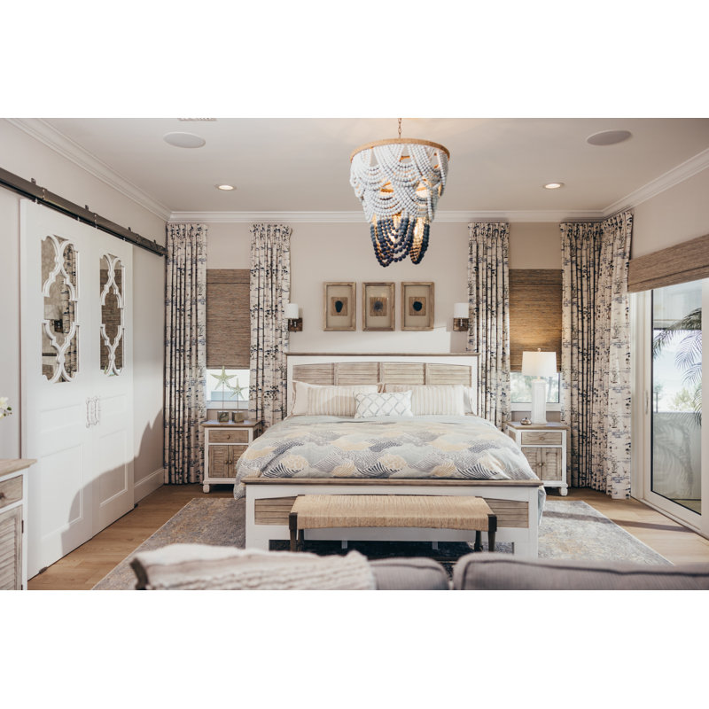 Ahriya - Bed - Queen - Dapple Grey and Blanc Finish, Queen
