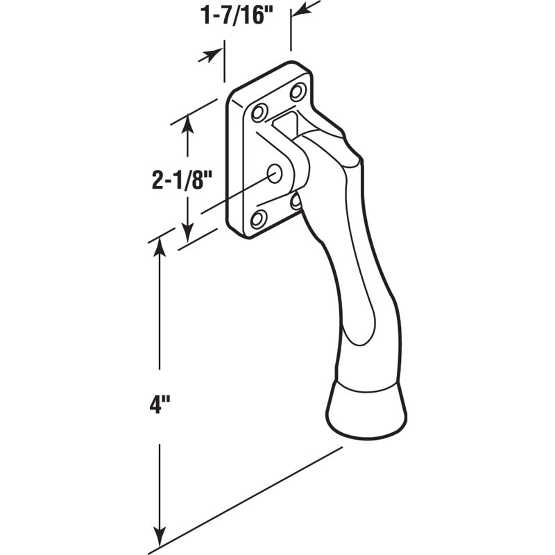 Cast Iron, Aluminum Finish, Drop Down Door Holder (Single Pack)