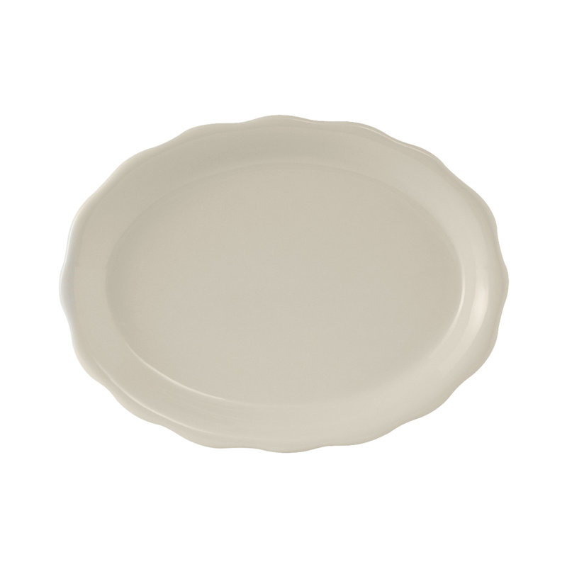 Tuxton Shell Ceramic Platter, 0.75" H x 9.5" W x 7.12" D