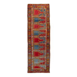 Multicolored Traditional Wool Runner - 4'2" x 13'