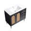Meuble-lavabo noir avec lavabo et armoire à linge en céramique 36 po-183557141