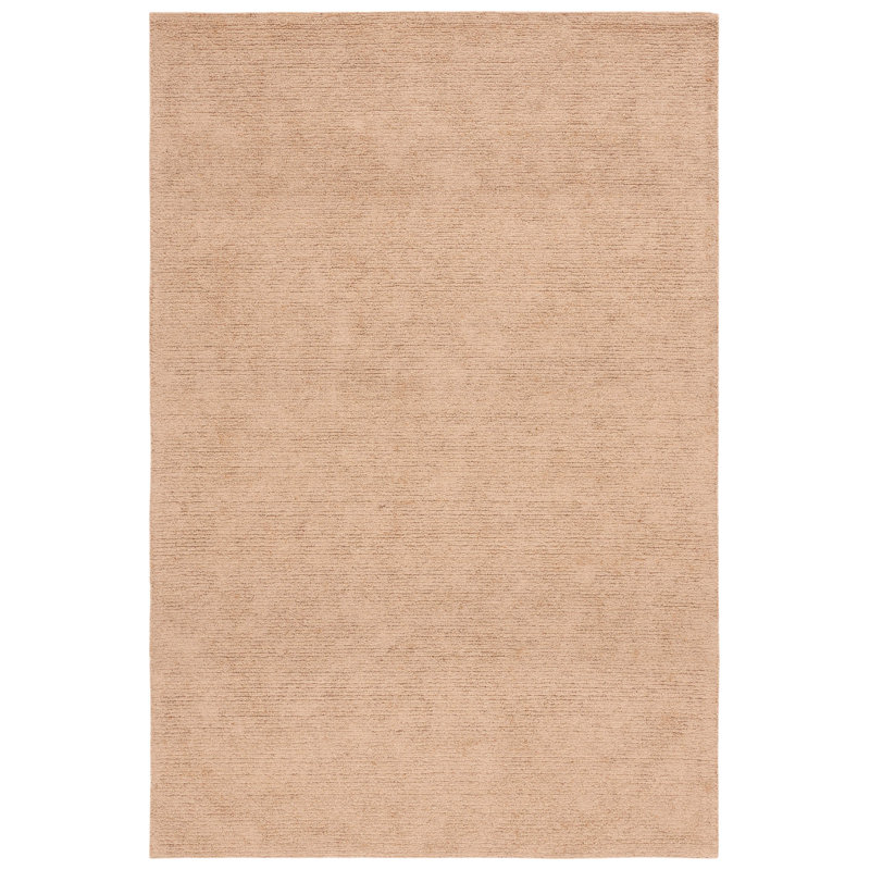 Merleen Natural Fiber Hand Tufted Jute Cotton Solid Color Rug in Natural/Brown, Rectangle 8' x 10'