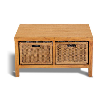 Burgett Coffee Table In Natural Wash Finish by Bay Isle Home