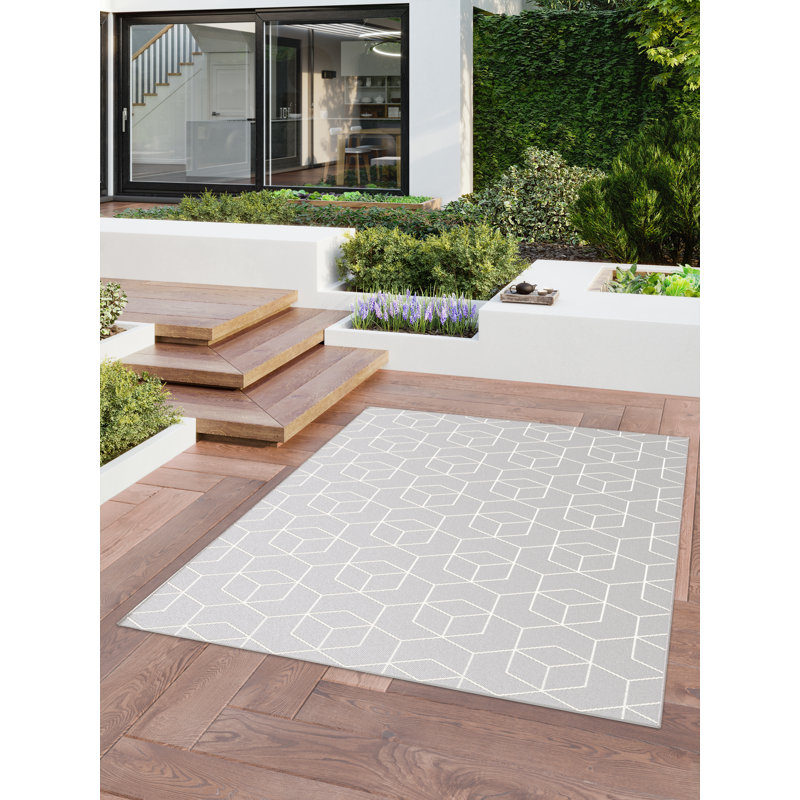 Wayne Flatweave Indoor/Outdoor Light Grey Rug, Rectangle 200 x 290cm