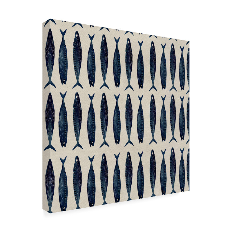 " Fish Pattern II " on Canvas, 18" H x 18" W