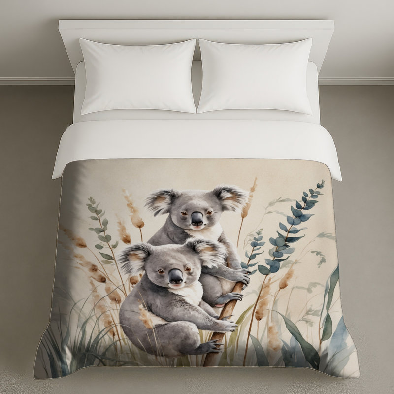 Housses de couette Koalas On Branch, Lit simple