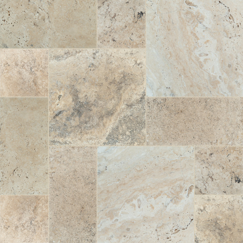 Branford Pattern Honed Travertine Floor and Wall Tile