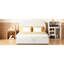 Lit double avec molleton blanc et plateforme de rangement hydraulique durable-1694127218