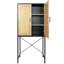Armoire élégante avec 2 portes en rotin et 3 tablettes à 3 niveaux