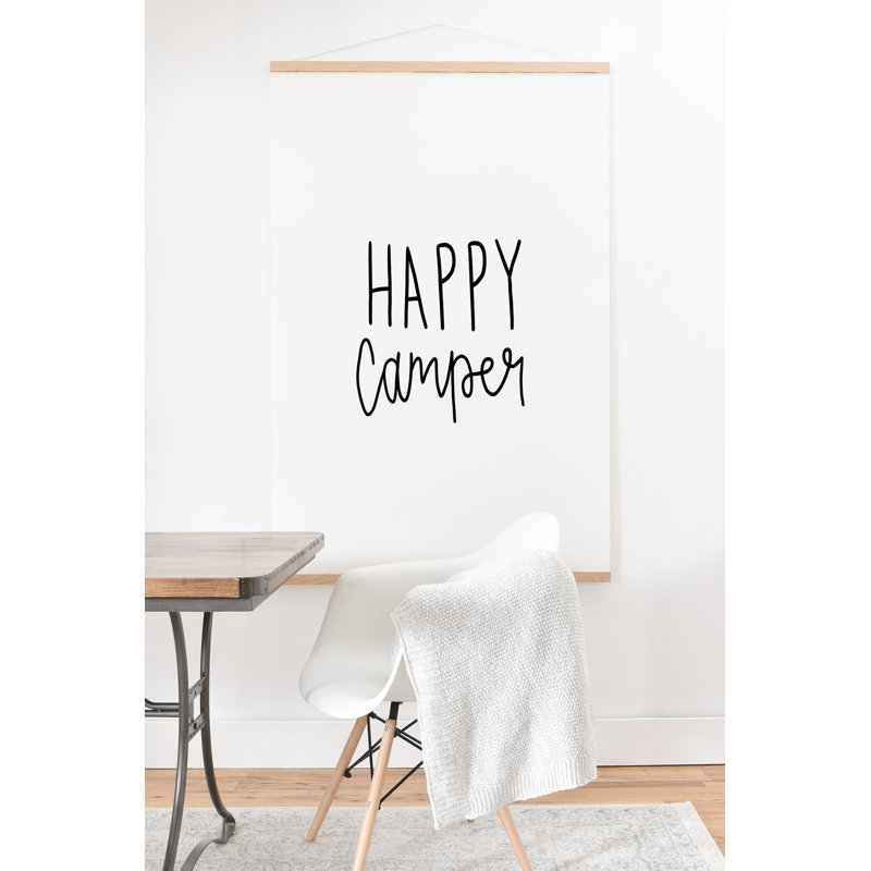 «Allyson Johnson Happy Camper», art textuel, H 20 po x l 20 po x P 2 po