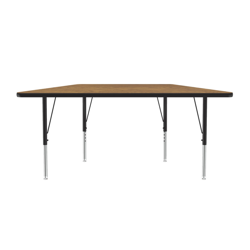 Table d'activité trapézoïdale à hauteur ajustable, Chêne moyen