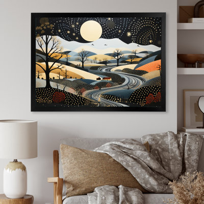 "Blue and Gold Modern African Landscape IV", reproduction d'art sur toile