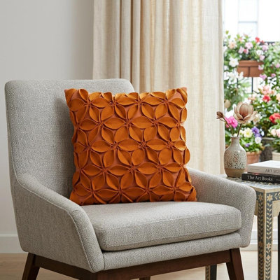 Coussin 18 "en coton orange