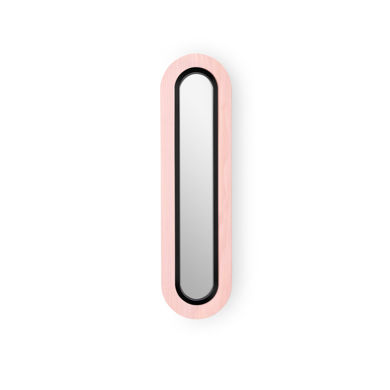 Lens 1 - Light LED Flush Mounted Sconce, Pale Rose, Matte Black, 30.7" H x 8.7" W x 1.8" D