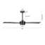 Ventilateur de plafond à 5 pales à DEL à intensité variable et télécommande, moteur CC réversible à 6 vitesses sans bruit-1592565383-1592565481