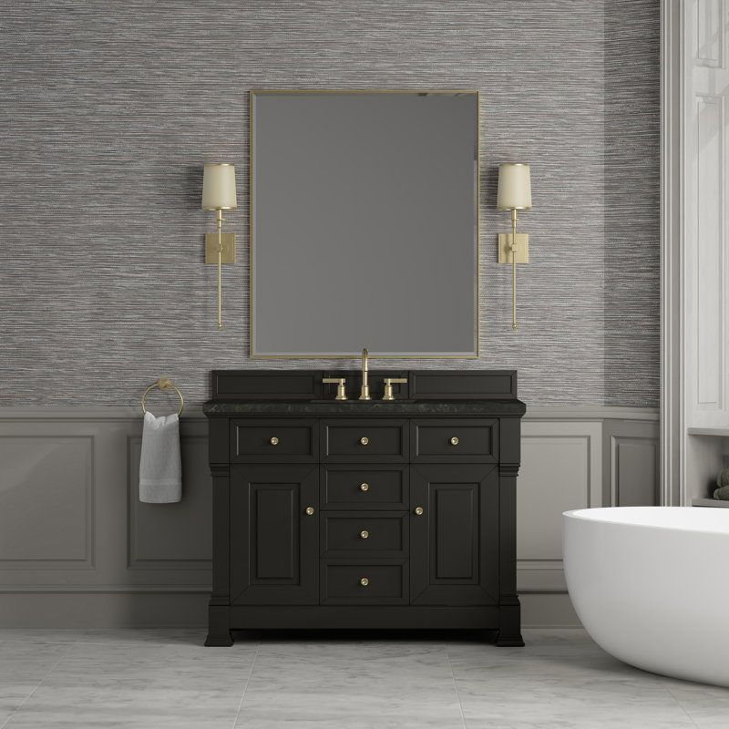 Brookfield 48'' W Single Vanity, Black Onyx, Phantome Eclos, Widespread
