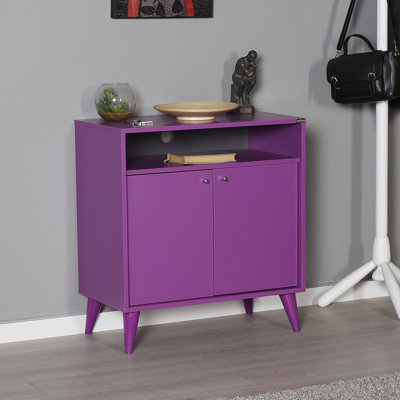 Modern Multi-Purpose Cabinet, Purple, 28.7 x 31.1 x 16.5 inches | 100% Melamine Coated Particle Board, Thickness: 0.6 inches | Stylish Storage Solution for Home & Office, Durable and Elegant Design