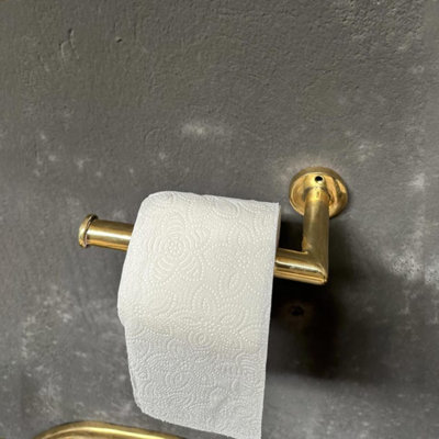 Porte-papier hygiénique en laiton massif, porte-papier hygiénique mural en laiton non laqué