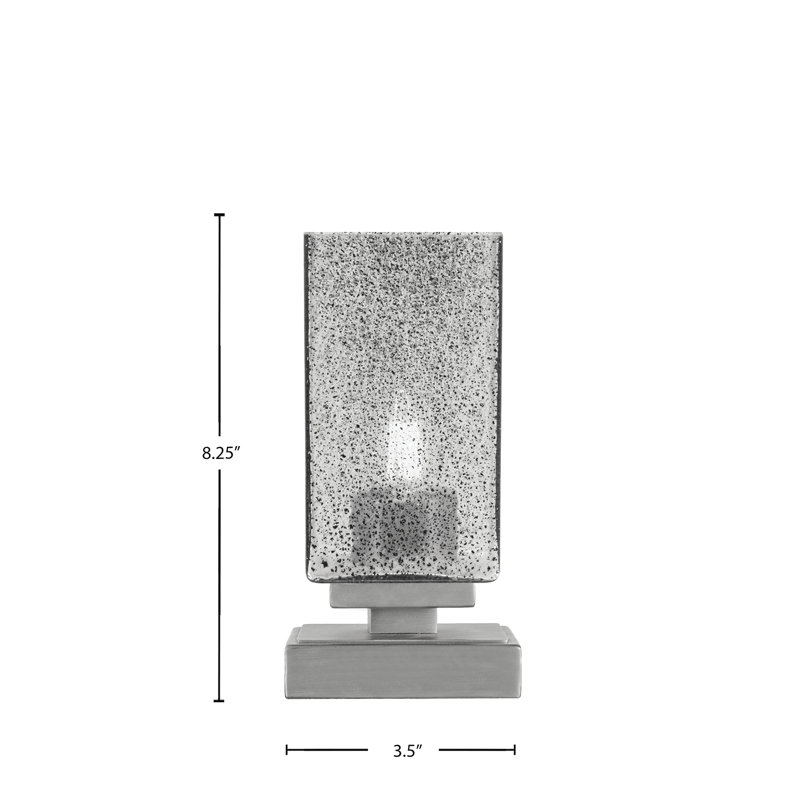 Lampe d'appoint Luna avec finition en verre de 3,5 po, Noir / transparent, Argent, Argent