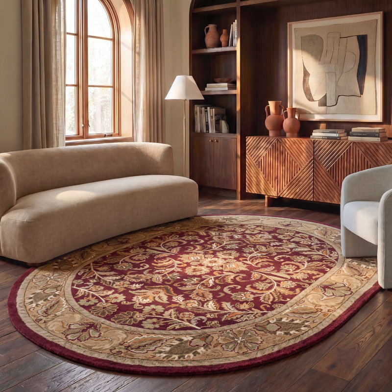Tapis oriental en laine touffeté à la main Gorham, Ovale 7 pi 6 po x 9 pi 6 po