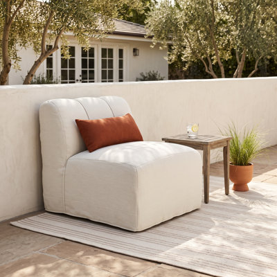 Méridienne rembourrée avec tissu Sunbrella Praia