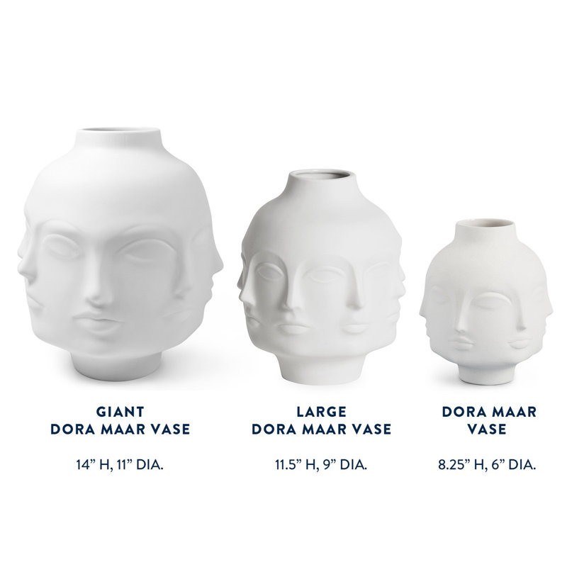 Vase Muse Dora Maar, H 8,25 po x l 6 po x P 6 po