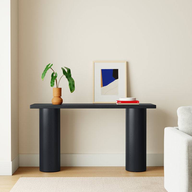 Dorinne 54'' Solid Wood Console Table, Black