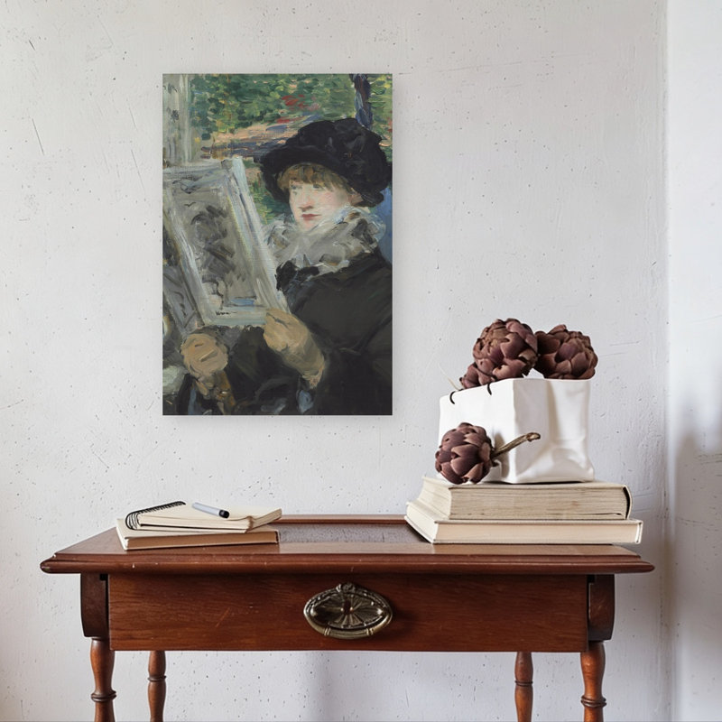 Woman Reading, 1879-80 Abstract Contemporary Portrait Wall Art Print by Edouard Manet - 1 Piece Wrapped Canvas Wall Art