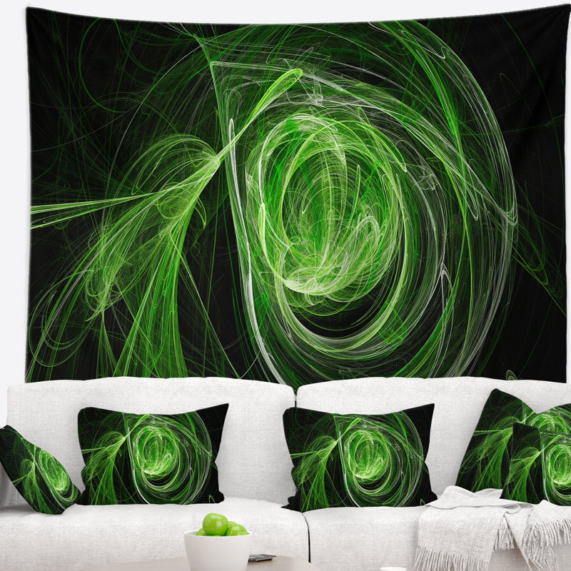 Tapisserie boule verte Abstract, H 50 po x l 60 po