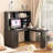 L Shaped Desk With Charger,Computer Desk With Drawers,Bookshelf & Hutch,Modern Corner Desk,Home Office Desk,L-Shaped Study Table Writing Desk,Corner Gaming Computer Desk With Storage