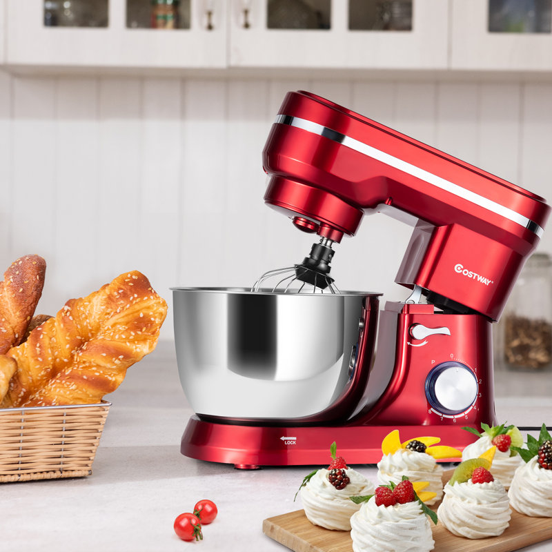 Costway 8 Speed 4.5L Stand Mixer, Red