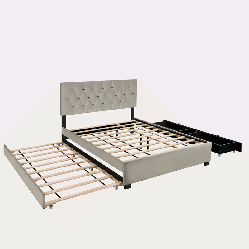 Lit gigogne pour lit Queen, Gris
