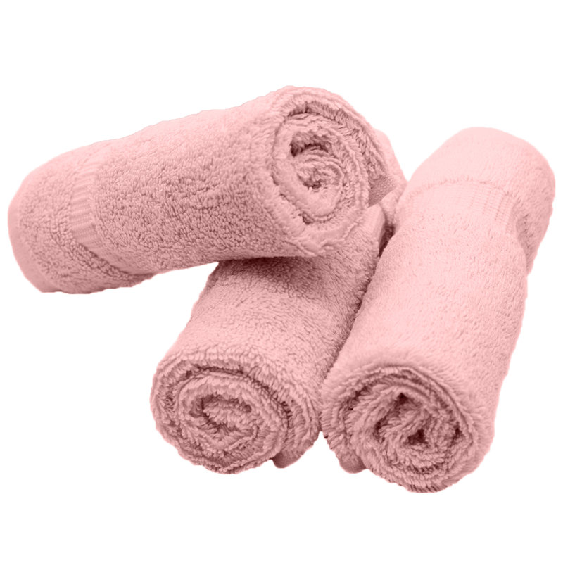 100% Cotton Washcloth Towel Set, Pink