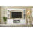 Elegant Arched Entertainment Center Wall Unit with Bookshelf,Farmhouse TV Stand with Wood Grain for TVs Up to 70"-1798941065