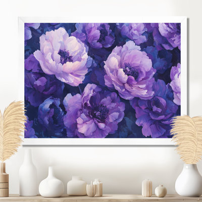 Pivoines mauves, danse de l'élégance II - pivoines, art mural