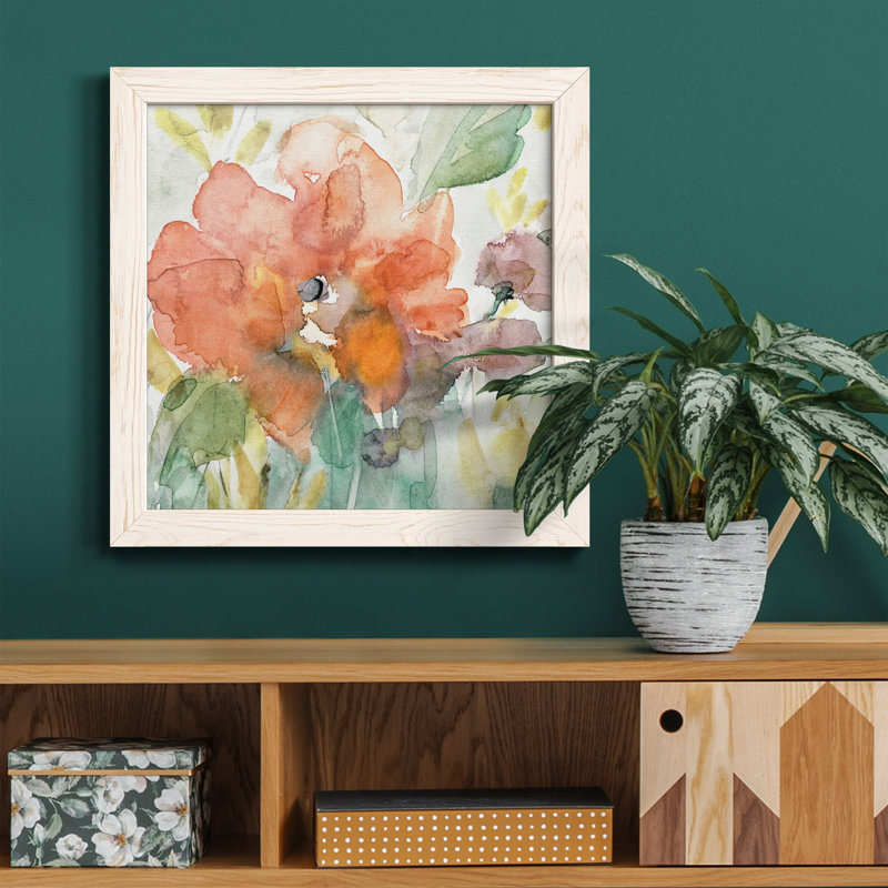 Sundrop Light - Peinture sur toile encadrée, H 17 po x l 17 po x P 1,5 po, Toile avec cadre blanc patiné