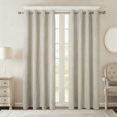 Extra Soft Chenille Grommet 100% Blackout Curtain Pair