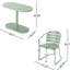 Bistro d'extérieur en bleu sarcelle mat - fabriqué en fer, convient au patio et au jardin, 2 chaises de table en fer pour le jardin, bleu sarcelle, pour le jardin-1233760328
