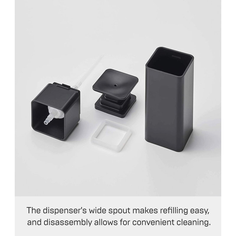 Black Plastic One-Handed Soap Dispenser, 8.5 oz